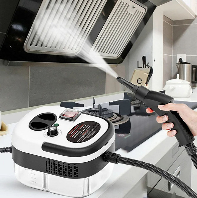 Портативный пароочиститель для дома, 2500Вт, 1,2л + 7 насадок / Парогенератор для уборки / Паровой очиститель Киев - изображение 2