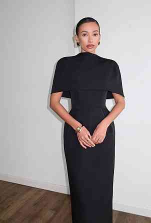 Жіночий елегантний вечірній костюм плаття + накидка костюмка Чорний, 42/44 Одеса