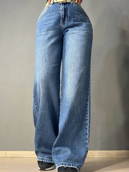 Джинсы женские Vanver 2007 палаццо широкие с поясом синие, синий, 30, 30, 82 см, 113 см Киев - изображение 15