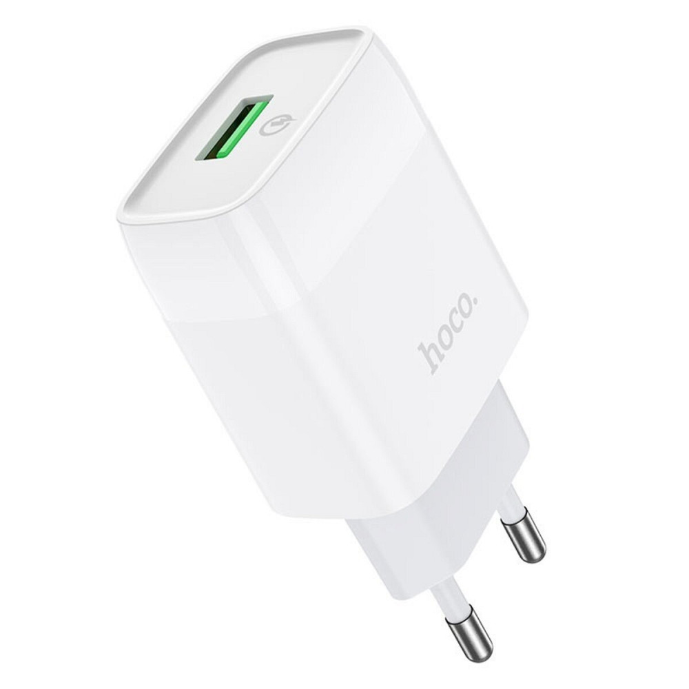 Мережевий зарядний пристрій HOCO C72Q Glorious single port QC3.0 charger 18W White Київ - фото 1