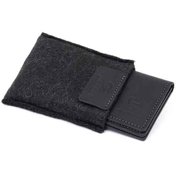 Візитниця з обкладинкою для ID-паспорта з натуральної шкіри Чорна (GRANDE PELLE) Київ