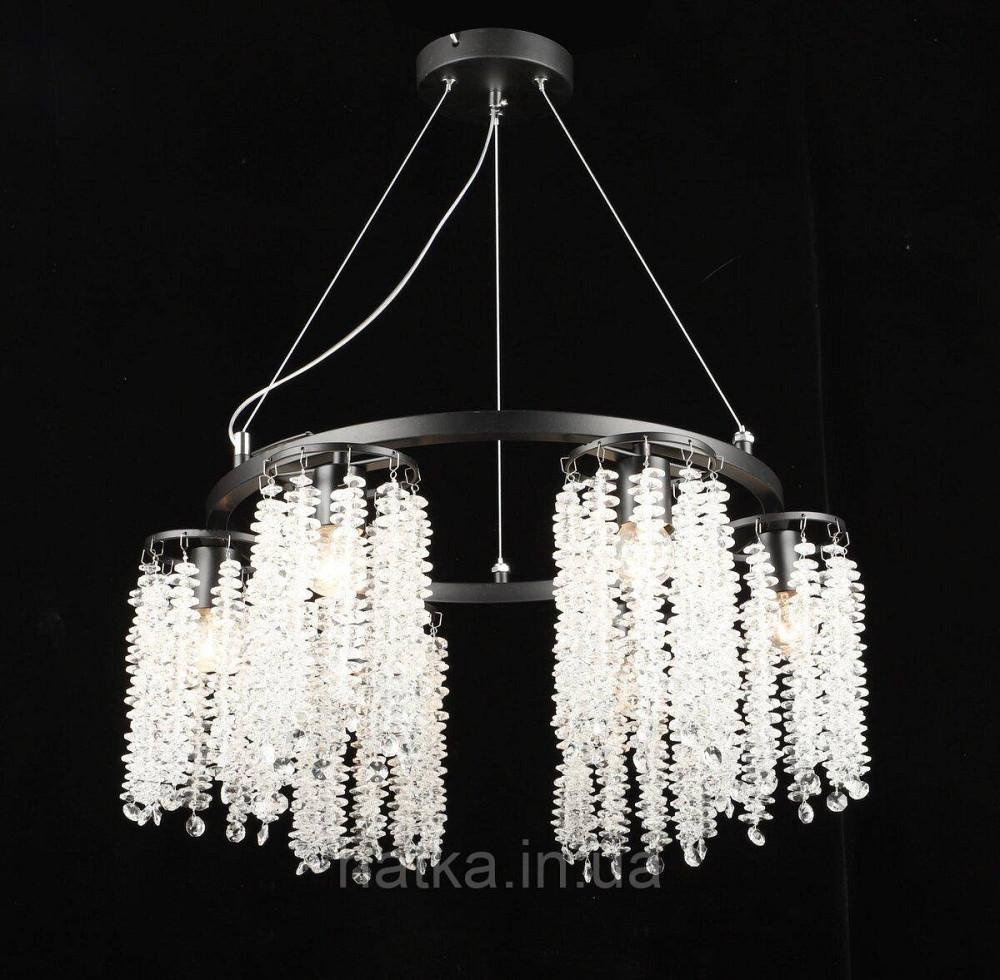 Люстра підвісна кришталева S2480/6, Чорний Київ - фото 1