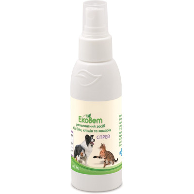 Спрей для животных ProVET ЭкоВет от блох и клещей для кошек и собак 100 мл (4823082411139) Винница - изображение 1