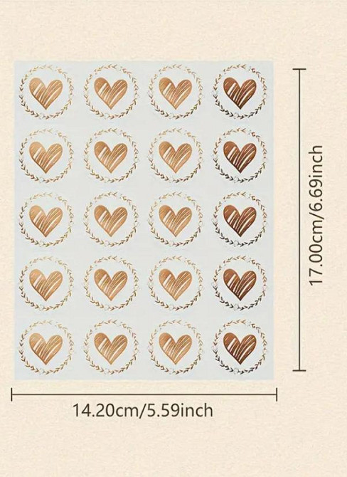 Наклейки в форме сердца для упаковки, почтовые наклейки, упаковка подарков, печать на конверте. Набо Киев - изображение 4