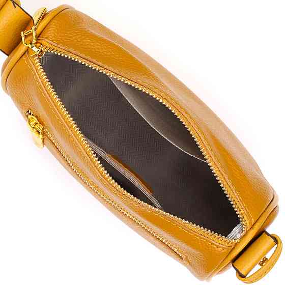 Красивая сумка на плечо кросс-боди из натуральной кожи 22100 Vintage Желтая Киев
