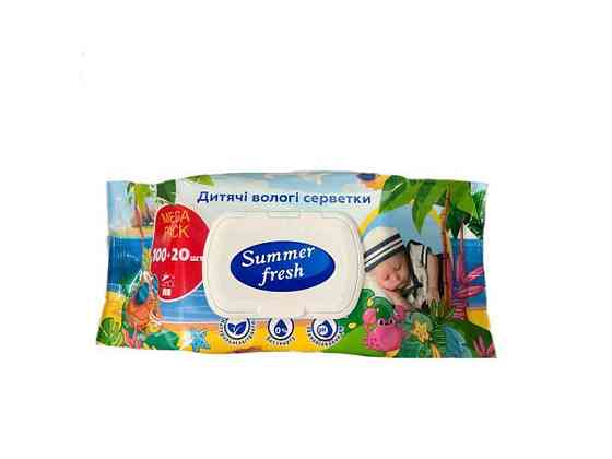 Вологі серветки 120шт дитячі Mega Pack ТМ SUMMER FRESH Київ
