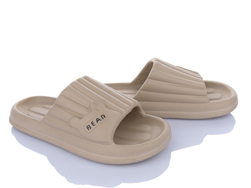 Женские шлепанцы бежевый пенка капучино Мишка Одесса - изображение 1