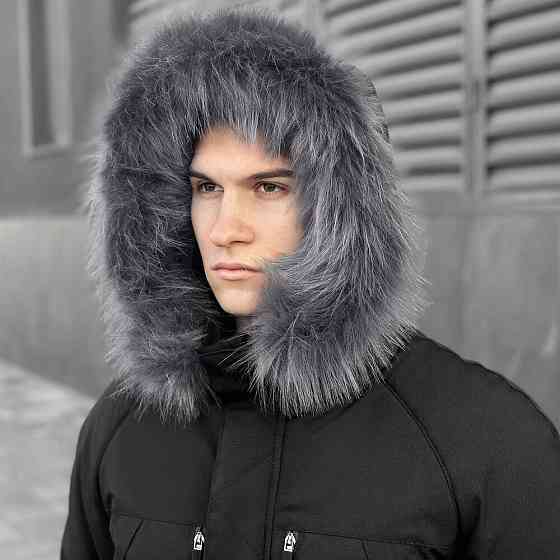 Парка чоловіча зимова з капюшоном Pobedov Seniora Udacha Gray Київ