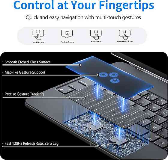 Клавіатурний чохол T89 Чорний для iPad Air 10.9 (4/5) та iPad Pro 11 (1-3) магнітний BLE5.2 трекпад USB‑C акумулятор Київ