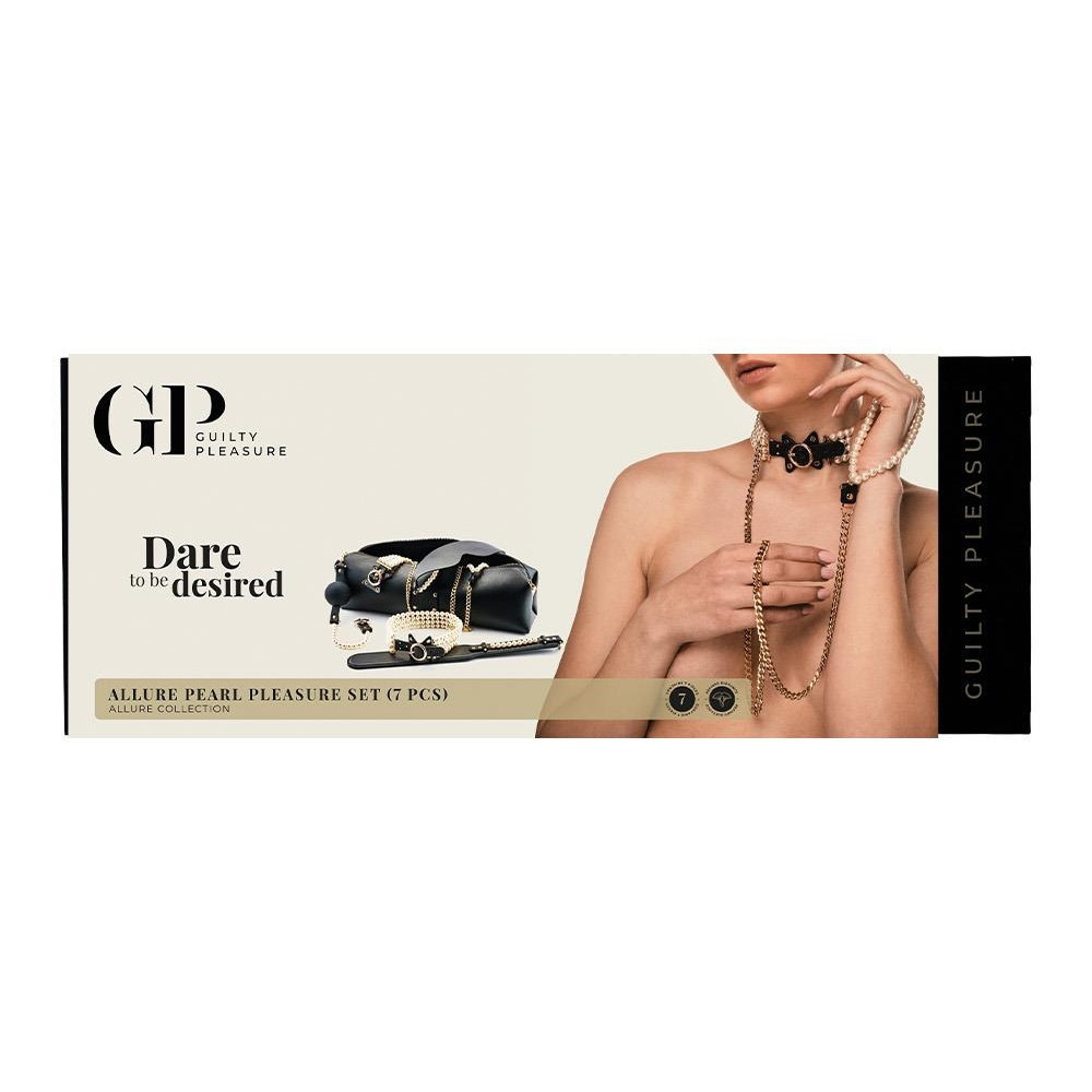 Набір БДСМ Guilty Pleasure Pearl з перлами та золотою фурнітурою, 7 предметів Sex Aura Київ - фото 2