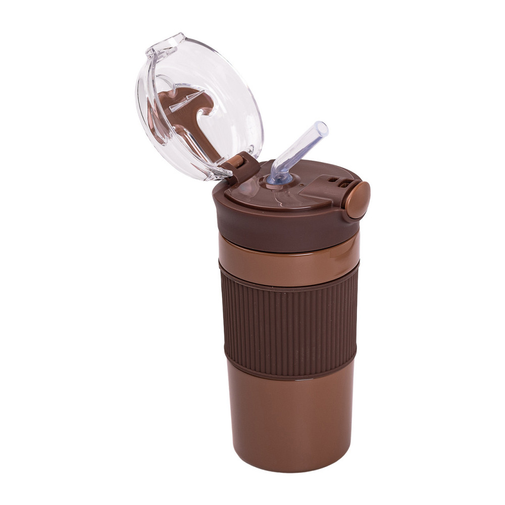 Yiwu Термочашка з трубочкою 400 мл Коричневий HPGM3001BR Київ - фото 3