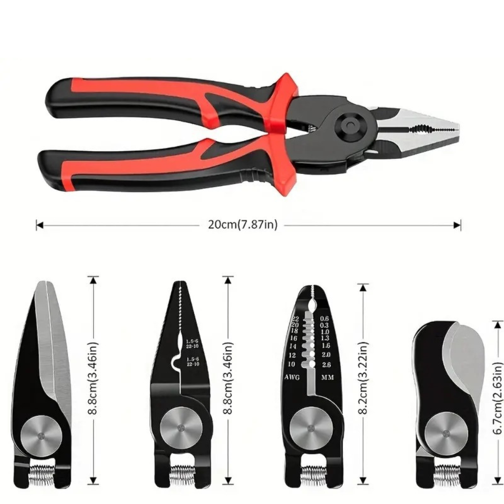 Плоскогубці набір багатофункціональний 5в1 зі змінними насадками, мультитул в пластиковому кейсі Кам'янець-Подільський - фото 5