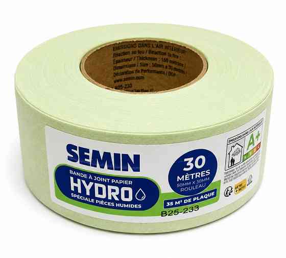 Стрічка гідро для швів SEMIN Bande Joint Papier HYDRO для вологих приміщень 30 м Київ