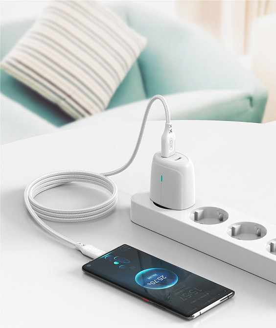 Кабель XO NB235 Zebra Series Braided USB-A to Type-C - 1m White (6976055) Київ - фото 8