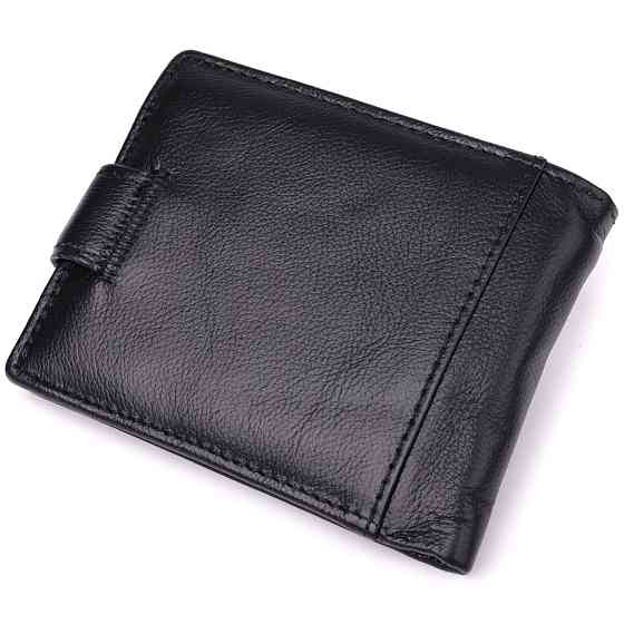 Стильный мужской бумажник с тиснением орла на лицевой стороне из натуральной кожи Vintage sale_15103 Черный Киев