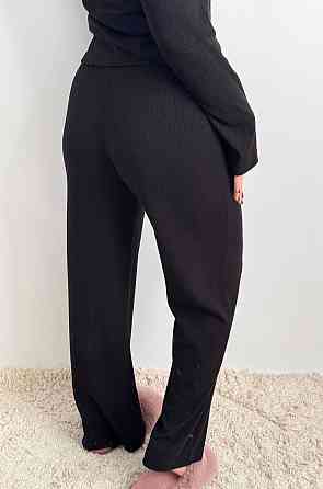 Женский трикотажный костюм на тёплую погоду Черный XS-S Харьков