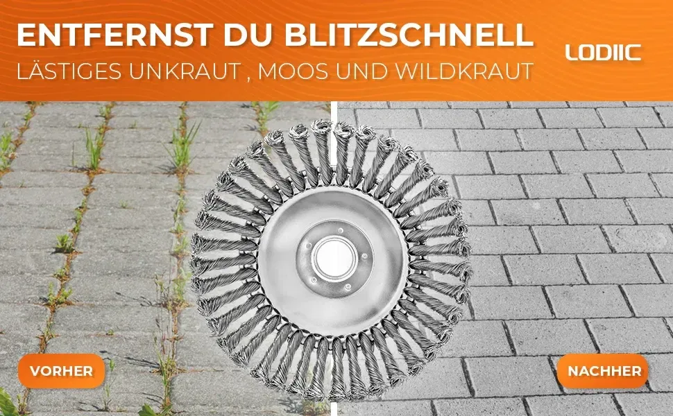 Дротяна щітка LODIIC для мотокоси 25,4 мм, насадка для бензинових тримерів, видалення бур’янів, корщітка, крацовка Київ - фото 7