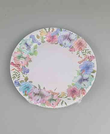 Паперова тарілка з малюнком 18 см "No 4" Квітковий візерунок 10 шт (1 пачка) Харків