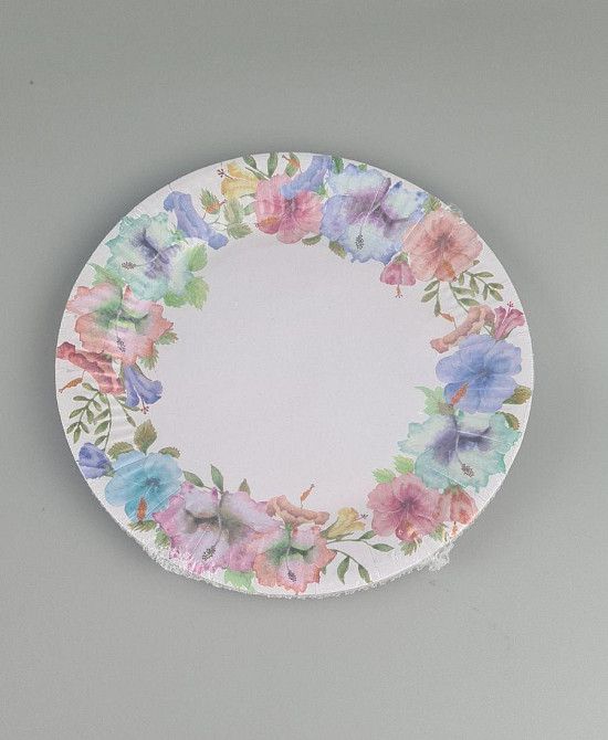 Паперова тарілка з малюнком 18 см "No 4" Квітковий візерунок 10 шт (1 пачка) Харків - фото 2