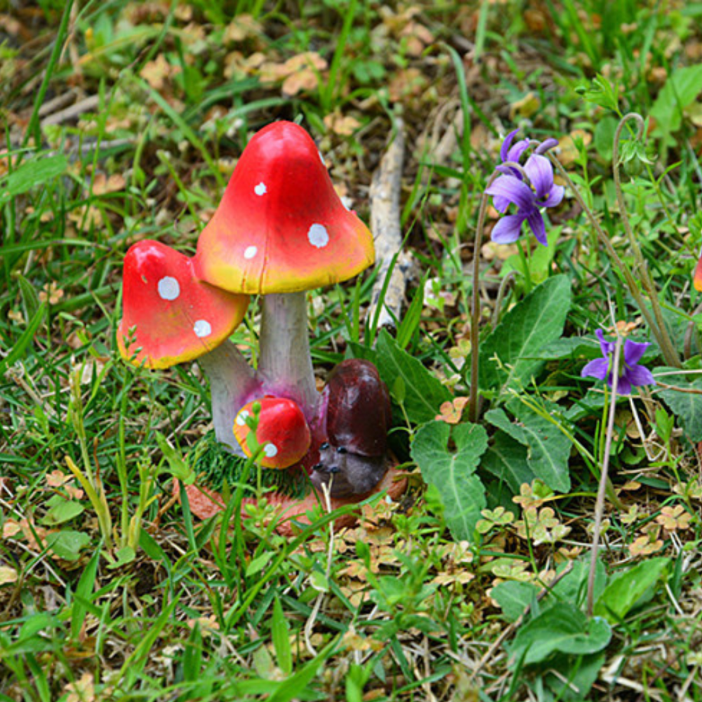 Садовая фигурка гриб с лягушкой из полистоуна 9 х 6 х 5 см Одесса - изображение 5