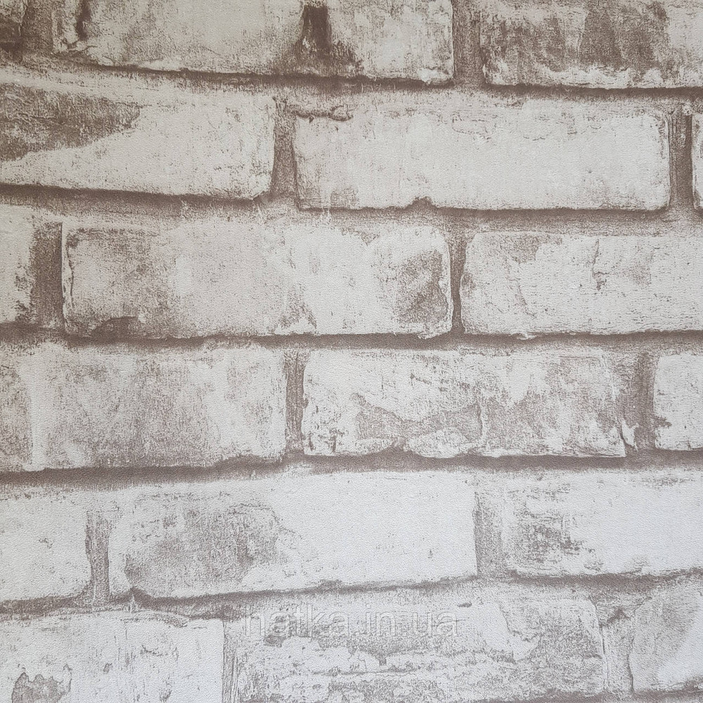 Обои метровые винил на флизелине Decowall Retro под кирпич бежевые кремовые белые Киев - изображение 2