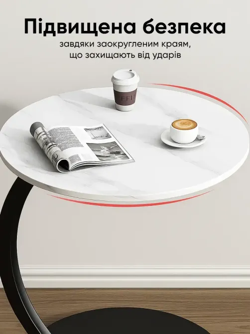 Прикроватный кофейный столик DASH-64224 45х30х60 см Мрамор Коломия - фото 3