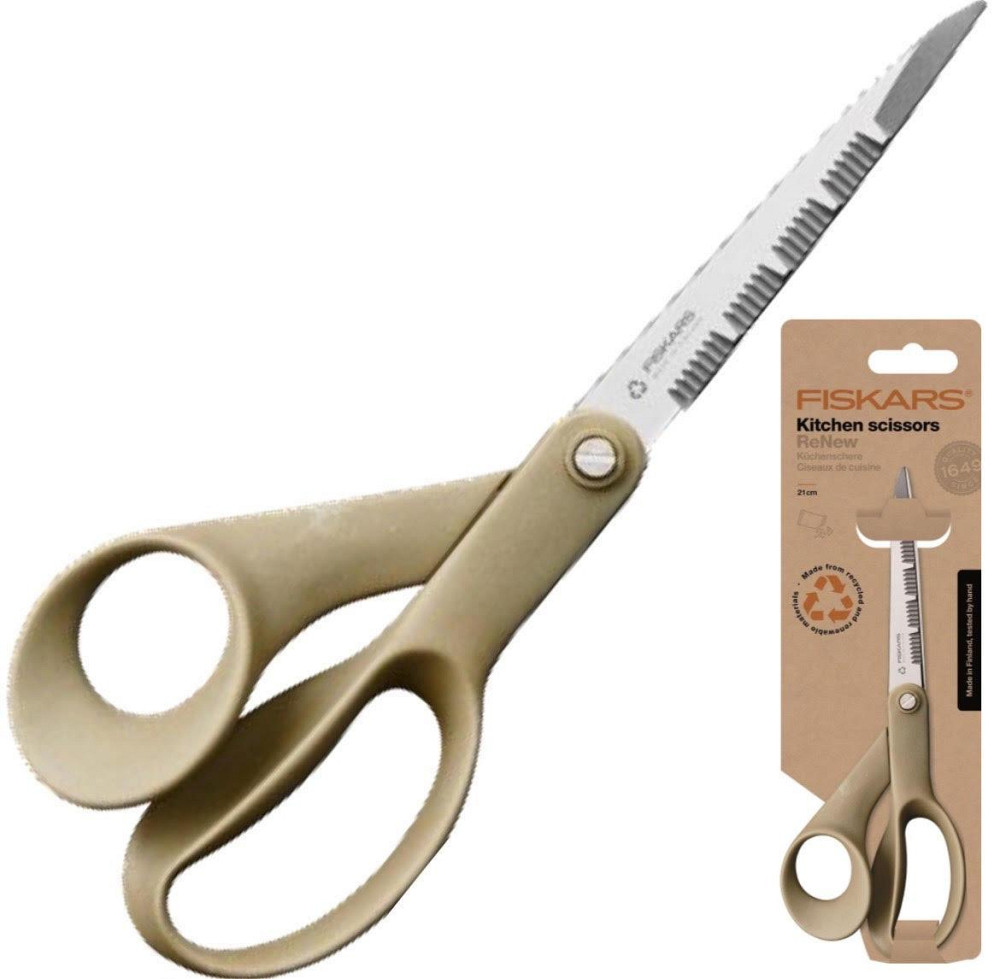 Кухонные Ножницы экологичные с зубчатыми краями 21 см Fiskars 