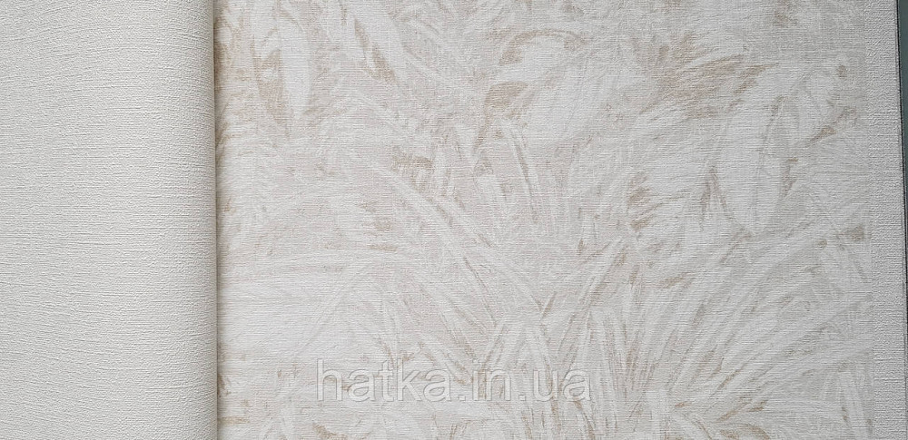 Шпалери вінілові на флізеліні AS creation Amber метрові 1.06Х10 листя гілки бежеві білі із золотистим Київ - фото 2