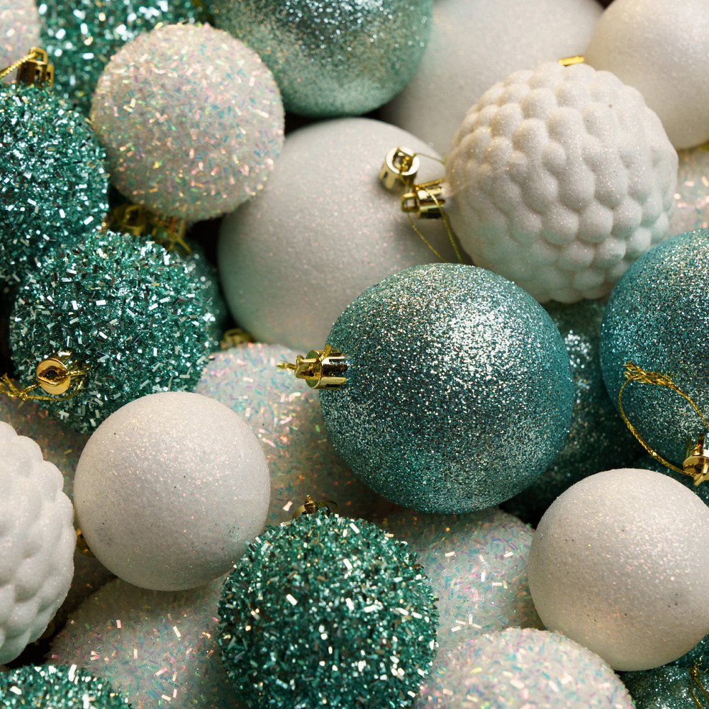 Набор новогодних игрушек на елку «Блеск» 40 шт Мятный елочные игрушки шарики украшения для елки Киев - изображение 3