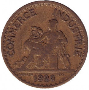 Монета 1 франк. 1921,23,22,25 год, Франция. Полтава - изображение 1