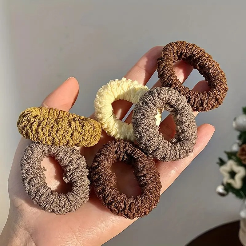 Набір жіночих гумок для волосся, пучків, хвостів м'які 6 шт, міцні, спандекс еластичні, однотонні різнокольорові Кам'янець-Подільський - фото 3