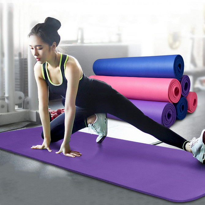 Килимок для фітнесу, йоги Yoga Mat (рр. 173см*61см*4мм) Вишневе - фото 10