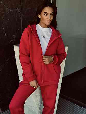 Жіночий теплий костюм на флісі Червоний 50/52 Харків