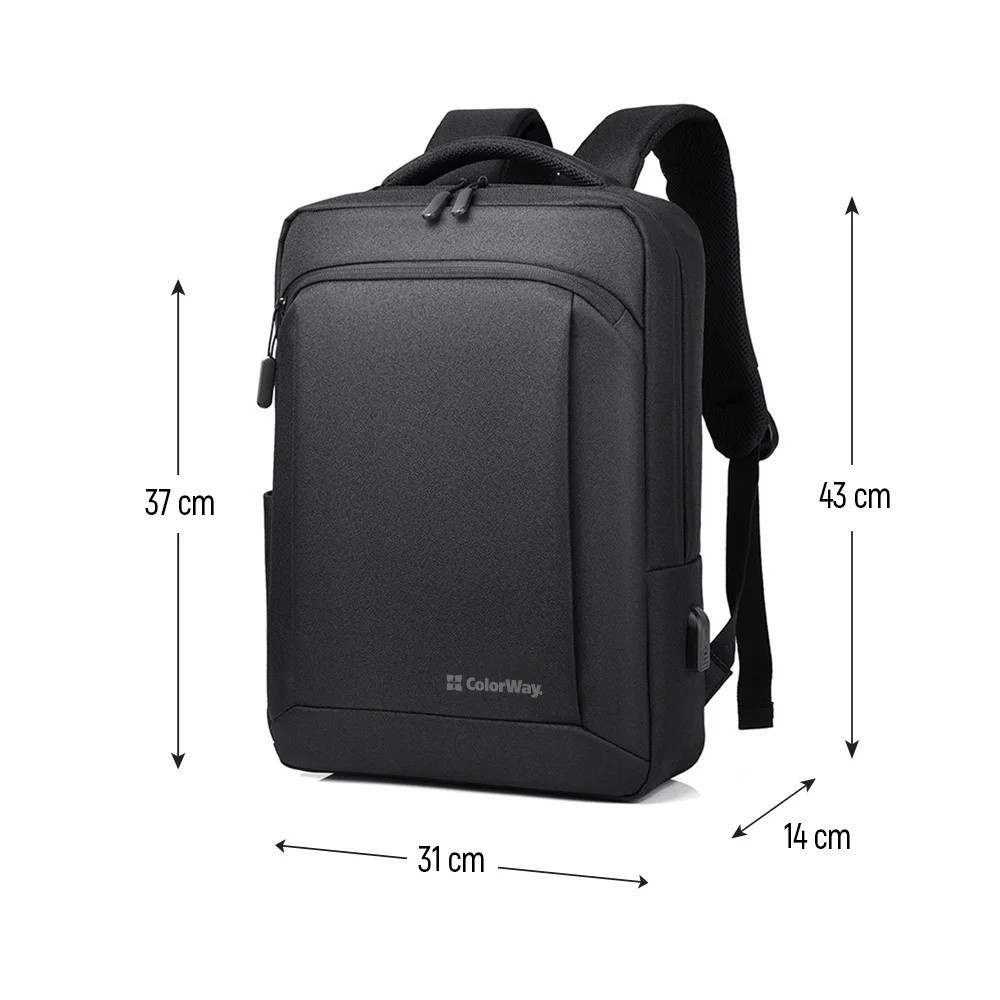 Рюкзак для ноутбука ColorWay Practical 17.3" Black (CW-BPP173-BK) ( 10664 ) Харків - фото 1