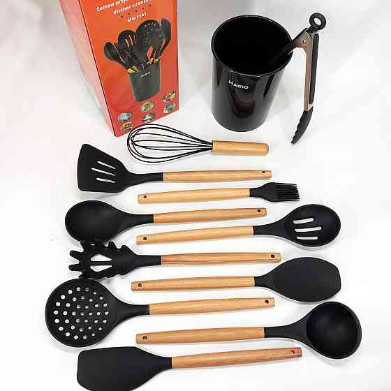 Нейлонове кухонне начиння Magio, Набір кухонний на стійці, Силіконові аксесуари для кухні GJ-15 Івано-Франківськ