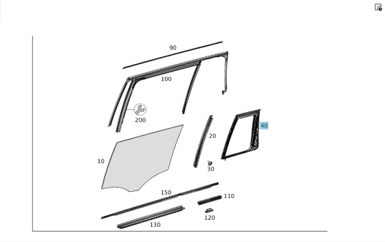 Mercedes-Benz  A1667300955 43R-009545 Глуха кватирка задніх лівих дверей GL/GLS X166 Одеса