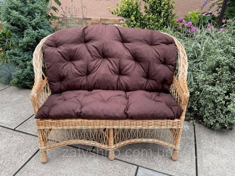 Диван плетений з коричневою подушкою Київ - фото 4
