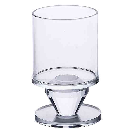 Підсвічник скляний 6×9.3 см на одну свічку підсвічник келих на ніжці декоративний прозорий HP-4-27S Коломия
