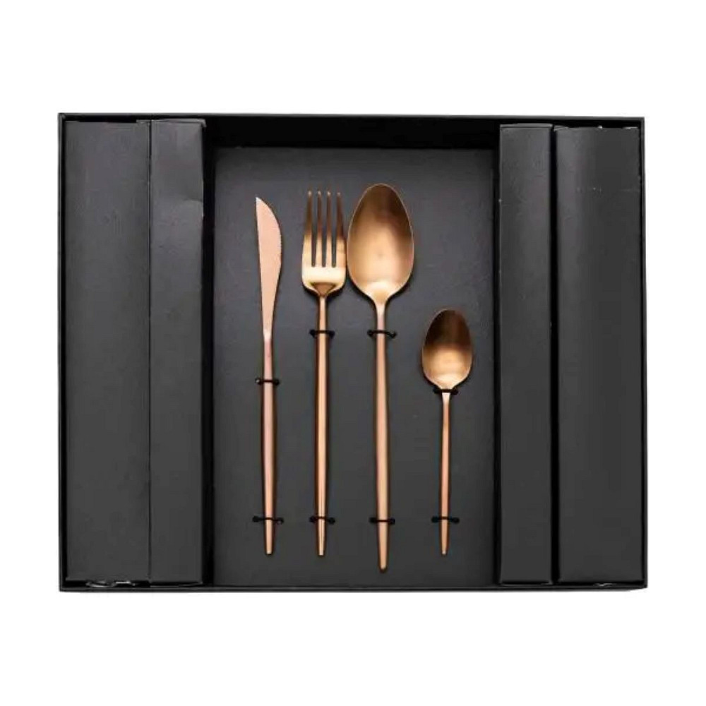 Yiwu Набір столових приборів 24 предмети столовий набір на 6 персон Золотистий HP-20-17 Коломыя - изображение 1