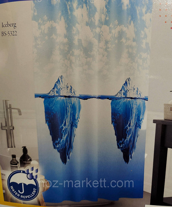 Тканевая шторка для душа Jackline 180 х 200 см Турция айсберг Харьков - изображение 1