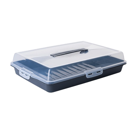 Тортівниця прямокутна граніт/прозорий Алеана Житомир