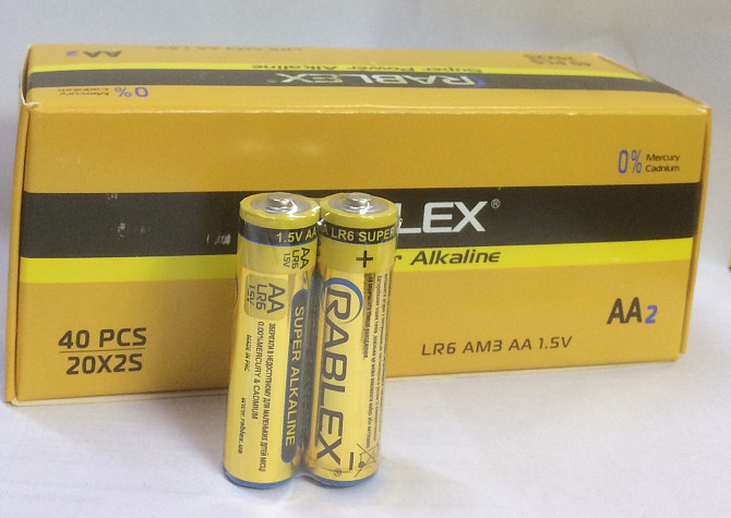 Батарейка Rablex лужні (40 шт у блоці) LR06/ техніка/АА/1.5V/2шт (2/40/200/1000) Київ - фото 1