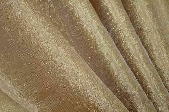 Кухонные шторы VR-Textil № 073к с ламбрекеном и подхватами золотистый с оранжевым 275х170 см (52-0051) Киев