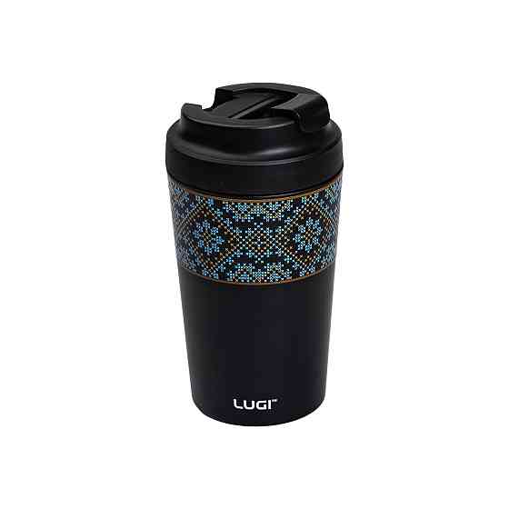 Термочашка Вышиванка с фарфоровой колбой 380 мл черная HP-14-50B Киев