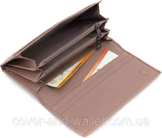 Пудровый женский кошелек из итальялистки кожи на магнитной застежке Marco Coverna Киев