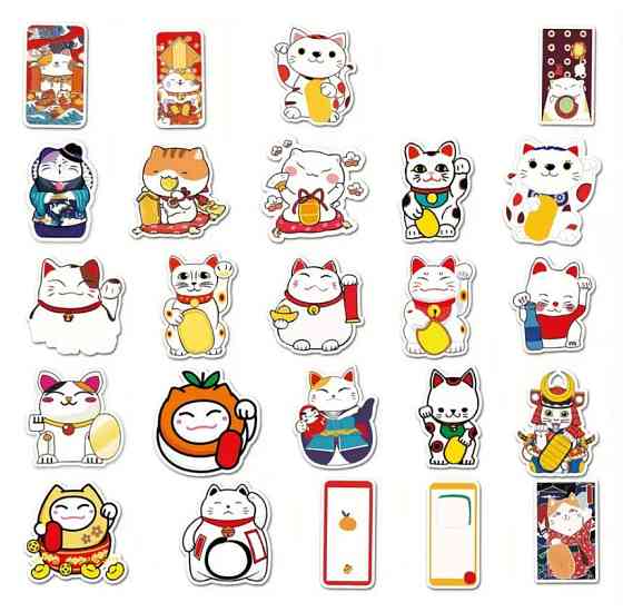 Набор стикеров котики Манэки-нэко – 50 штук Киев