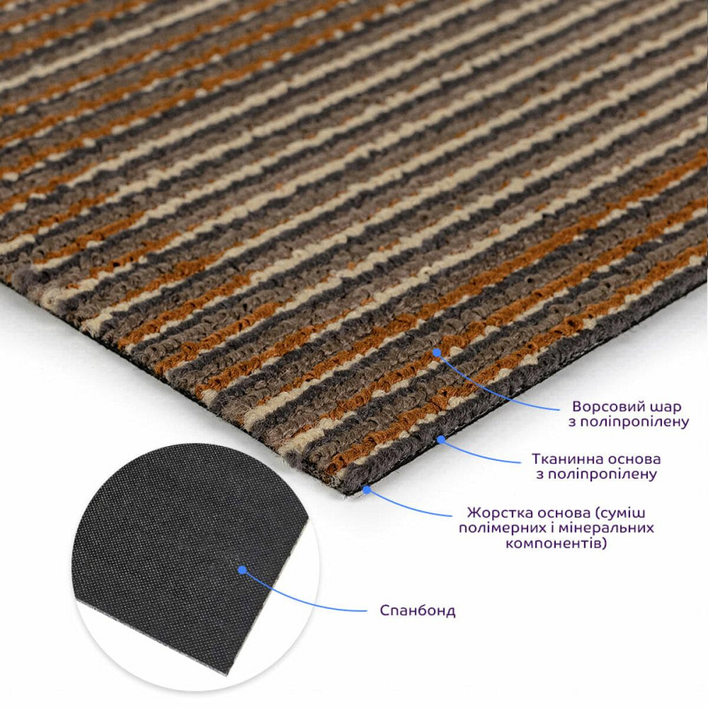 Плитка под ковролин без клеевого слоя 500х500х4мм Коричневый SW-00002712 Киев - изображение 2