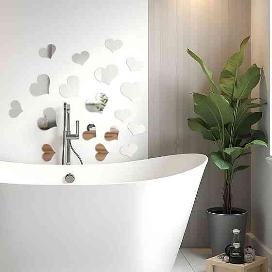 Зеркальный декор акриловый самоклеющийся серебро, 18шт (D) SW-00002524 Днепр