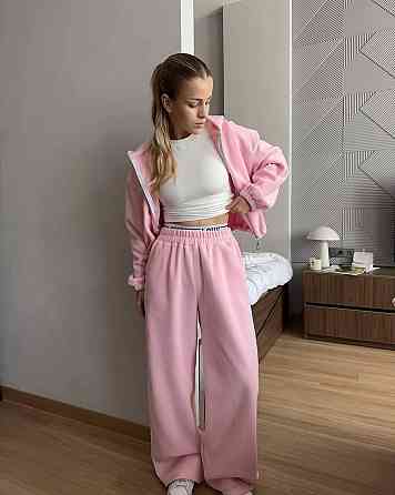 Жіночий теплий прогулянковий костюм: кофта та штани двосторонній фліс Барбі, 46/48 Одеса