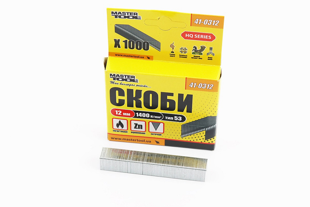 Скоби загартовані 12мм, R53, к-кт 1000шт 41-0312 Київ - фото 1